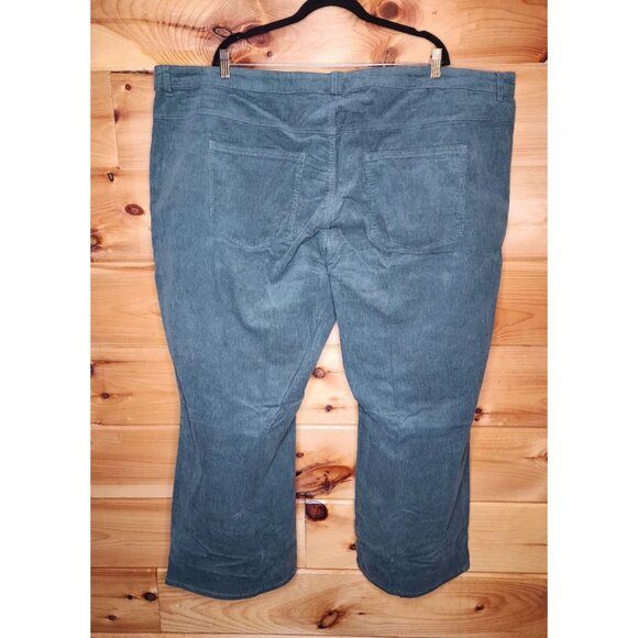 Woman Within Plus Size 32W Petite Green Corduroy Pants Stretchy 5 Pocket - Picture 2 of 8